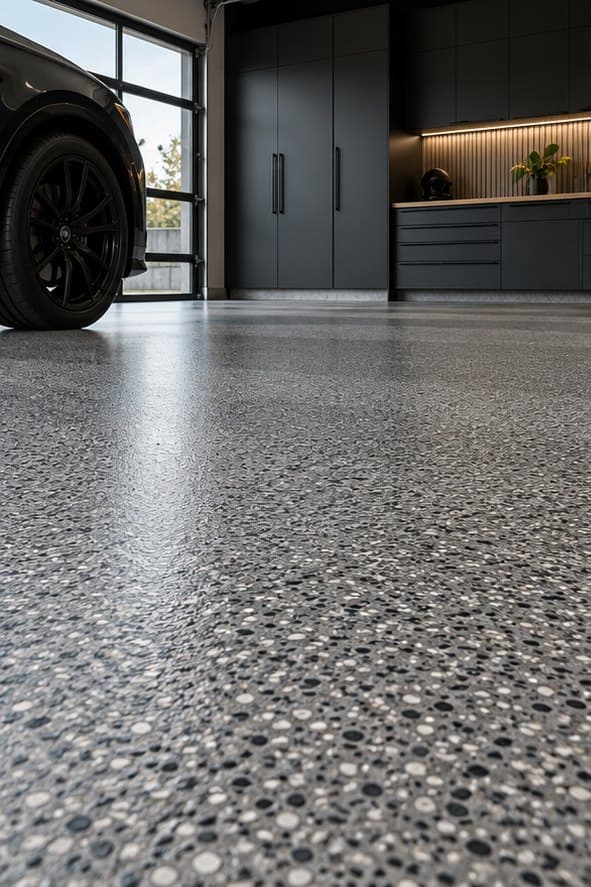 Original garage flake epoxy design illustration