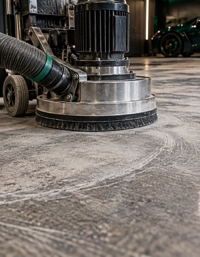 Original concept showing a grinding head preparing concrete